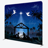 Lofaris Blue Star Holy Night Nativity Christmas Backdrop